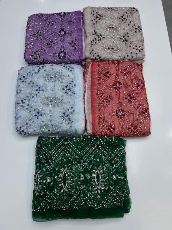 Luxury Embellished Lace Fabric –Embellished Fabric Collection FSL-LEF-FEB-257(4 yards) - Image 6
