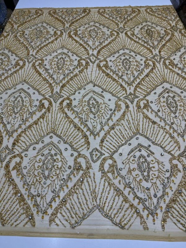 Luxury Embellished Lace Fabric –Embellished Fabric Collection FSL-LEF-FEB-258(4 yards) - Image 5