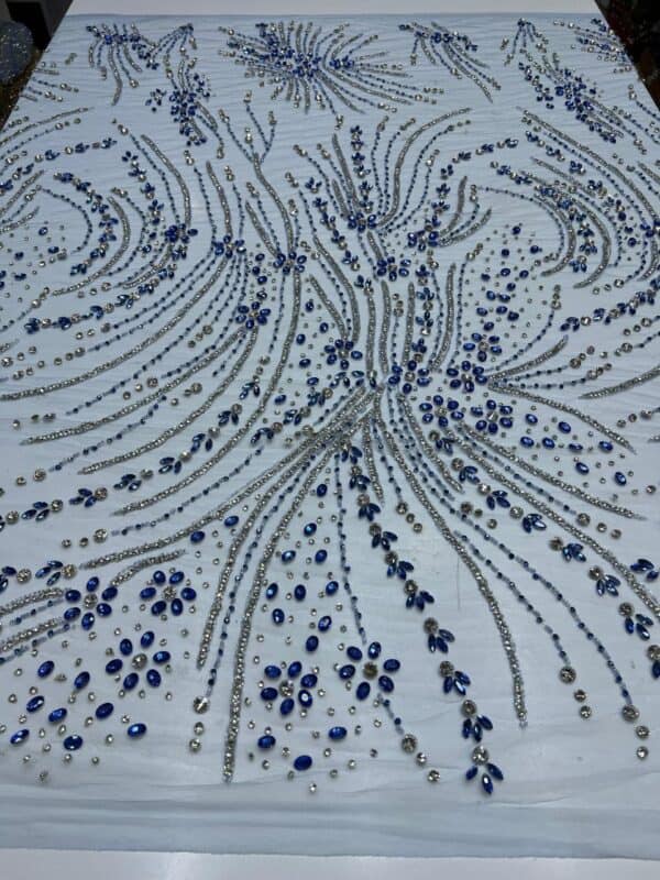 Luxury Embellished Lace Fabric –Embellished Fabric Collection FSL-LEF-FEB-241(4 yards) - Image 6