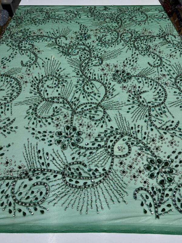 Luxury Embellished Lace Fabric –Embellished Fabric Collection FSL-LEF-FEB-244(4 yards) - Image 6