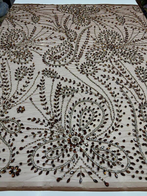 Luxury Embellished Lace Fabric –Embellished Fabric Collection FSL-LEF-FEB-249(4 yards) - Image 6