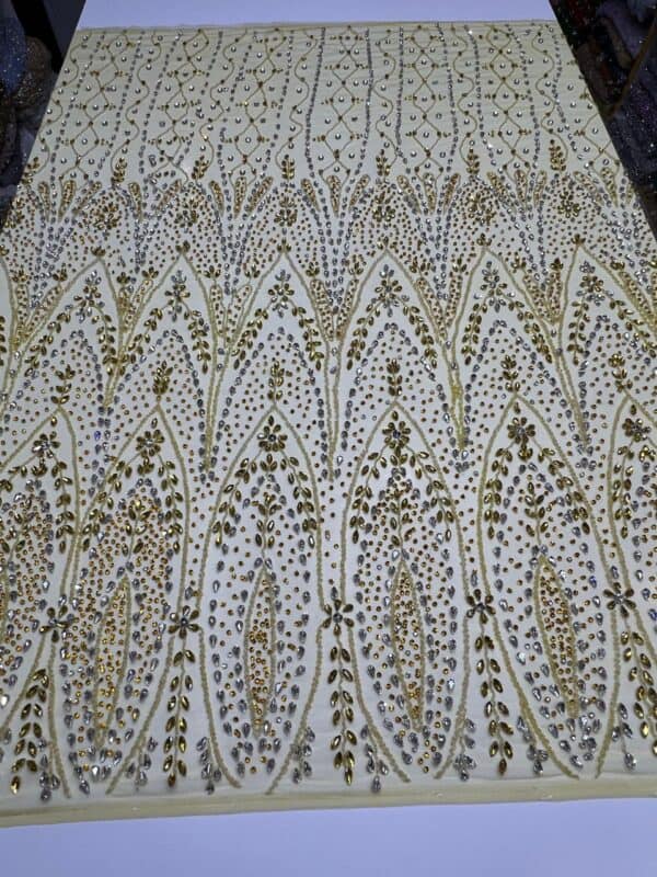 Luxury Embellished Lace Fabric –Embellished Fabric Collection FSL-LEF-FEB-255(4 yards) - Image 6