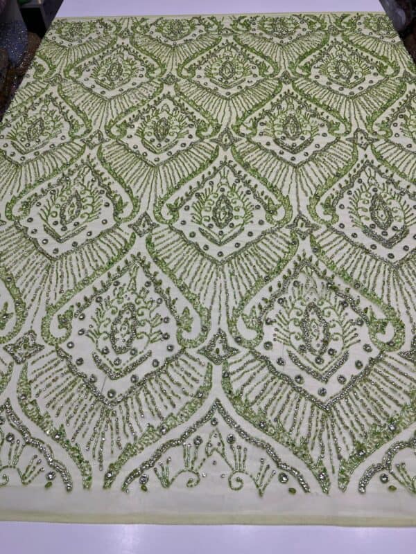 Luxury Embellished Lace Fabric –Embellished Fabric Collection FSL-LEF-FEB-258(4 yards) - Image 6