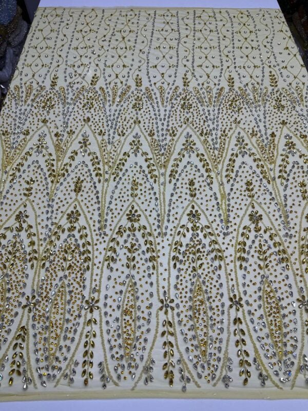 Luxury Embellished Lace Fabric –Embellished Fabric Collection FSL-LEF-FEB-242(4 yards) - Image 7