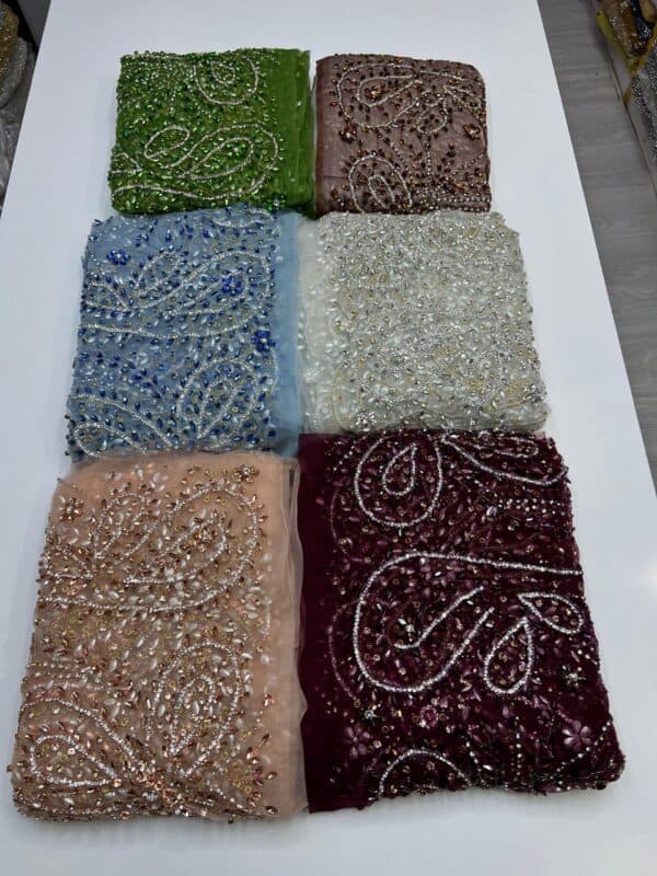 Luxury Embellished Lace Fabric –Embellished Fabric Collection FSL-LEF-FEB-249(4 yards) - Image 7