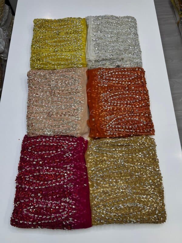 Luxury Embellished Lace Fabric –Embellished Fabric Collection FSL-LEF-FEB-255(4 yards) - Image 7