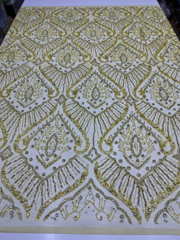 Luxury Embellished Lace Fabric –Embellished Fabric Collection FSL-LEF-FEB-258(4 yards) - Image 7