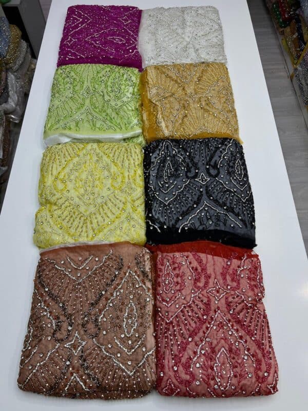 Luxury Embellished Lace Fabric –Embellished Fabric Collection FSL-LEF-FEB-258(4 yards) - Image 9