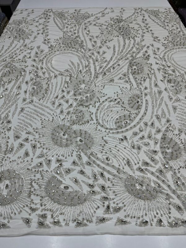 Luxury Embellished Lace Fabric –Embellished Fabric Collection FSL-LEF-FEB-308(4 yards) - Image 2