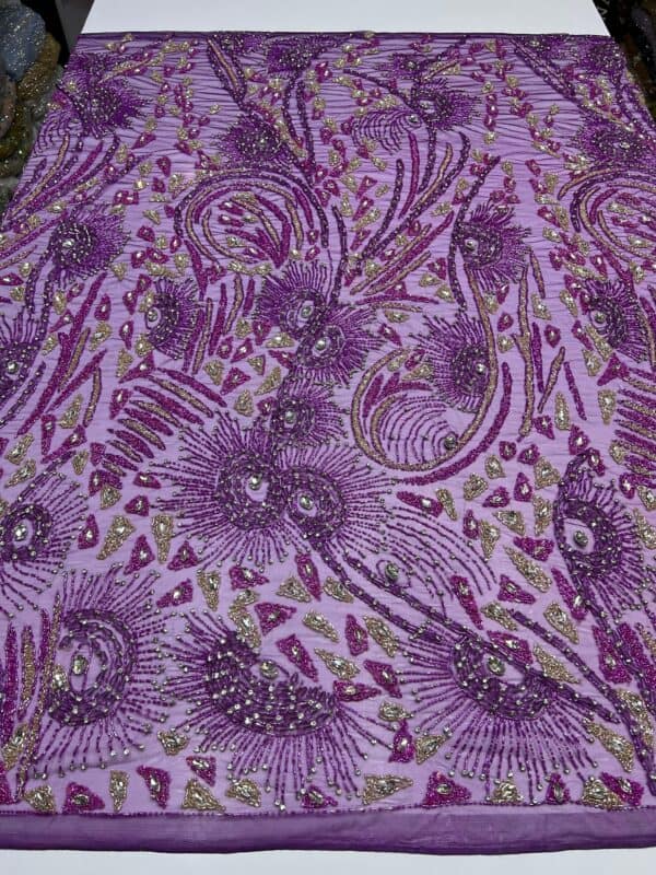 Luxury Embellished Lace Fabric –Embellished Fabric Collection FSL-LEF-FEB-311(4 yards) - Image 2