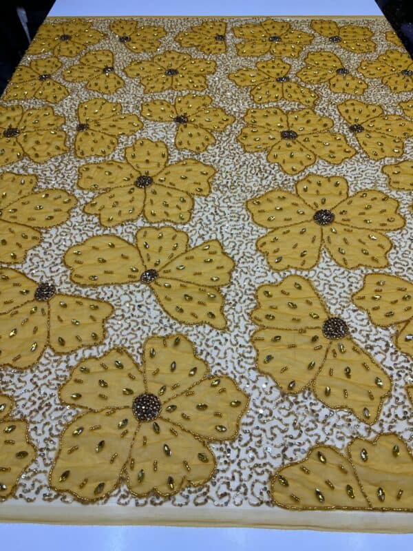 Luxury Embellished Lace Fabric –Embellished Fabric Collection FSL-LEF-FEB-300(4 yards) - Image 2