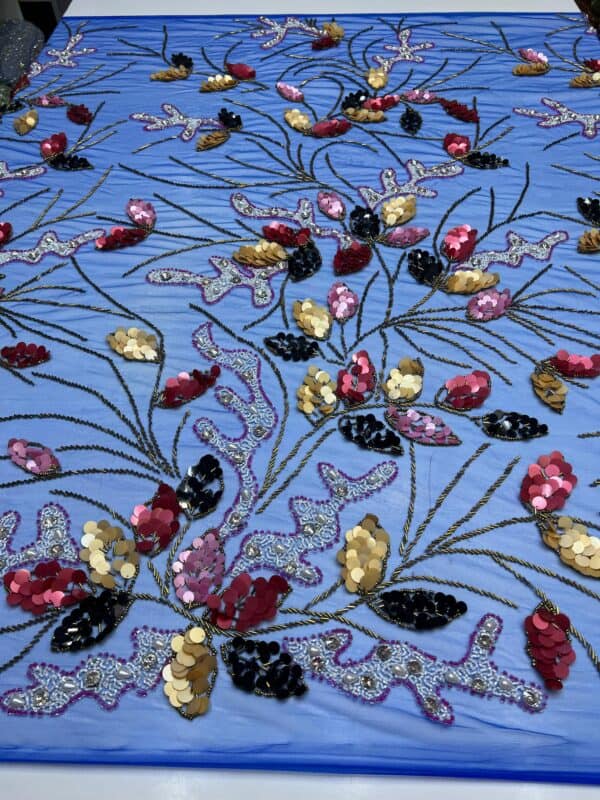 Luxury Embellished Lace Fabric –Embellished Fabric Collection FSL-LEF-FEB-310(4 yards) - Image 3
