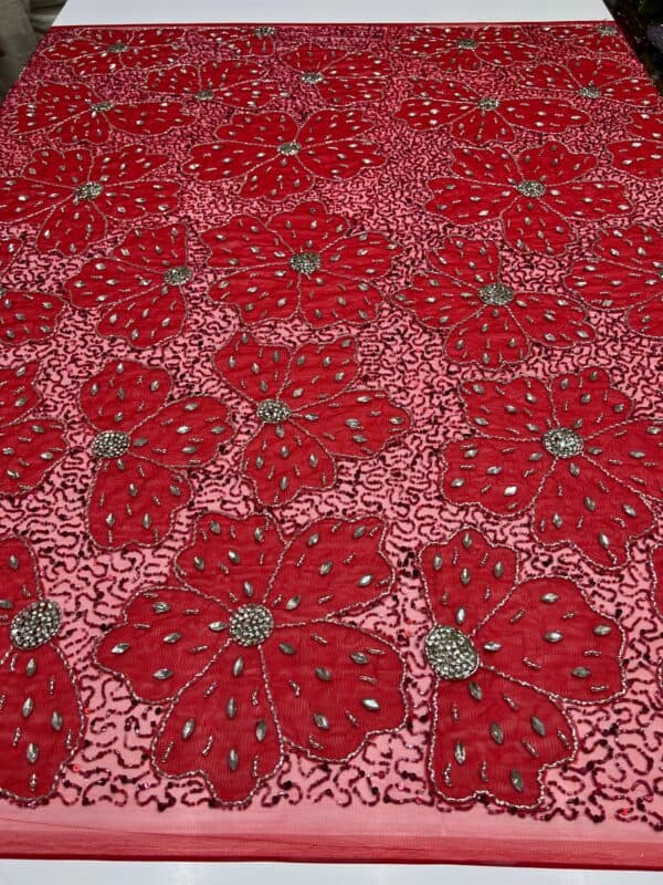 Luxury Embellished Lace Fabric –Embellished Fabric Collection FSL-LEF-FEB-300(4 yards) - Image 3