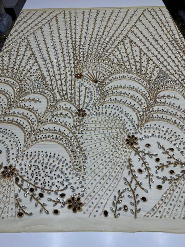 Luxury Embellished Lace Fabric –Embellished Fabric Collection FSL-LEF-FEB-301(4 yards) - Image 3