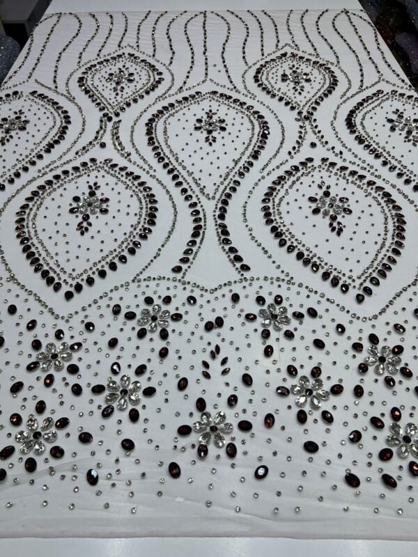 Luxury Embellished Lace Fabric –Embellished Fabric Collection FSL-LEF-FEB-302(4 yards) - Image 4