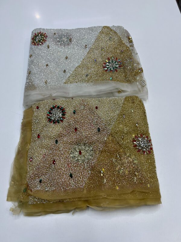 Luxury Embellished Lace Fabric –Embellished Fabric Collection FSL-LEF-FEB-298(4 yards) - Image 3