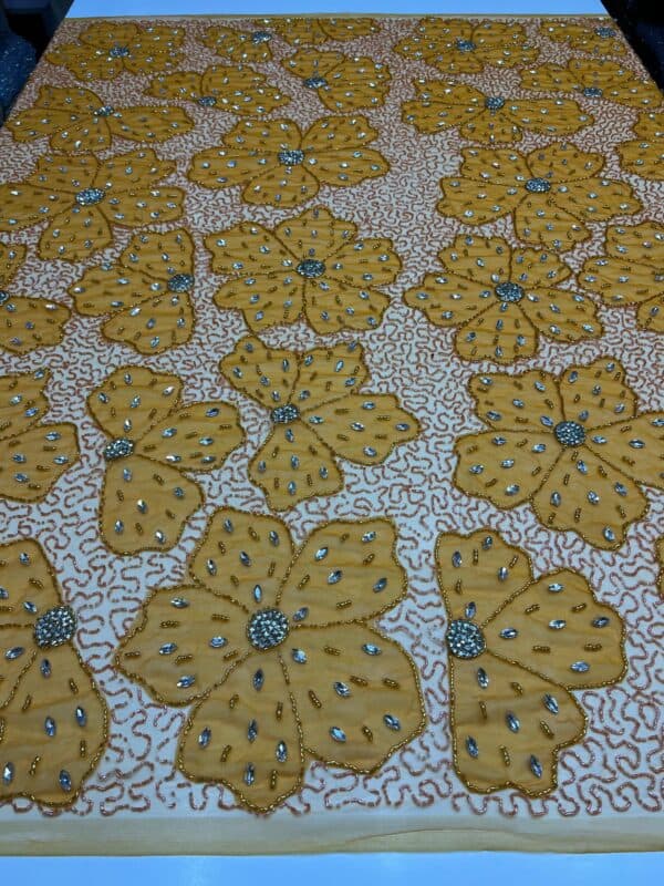 Luxury Embellished Lace Fabric –Embellished Fabric Collection FSL-LEF-FEB-300(4 yards) - Image 4