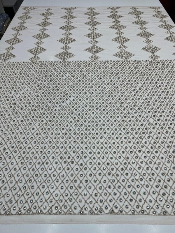 Luxury Embellished Lace Fabric –Embellished Fabric Collection FSL-LEF-FEB-307(4 yards) - Image 4