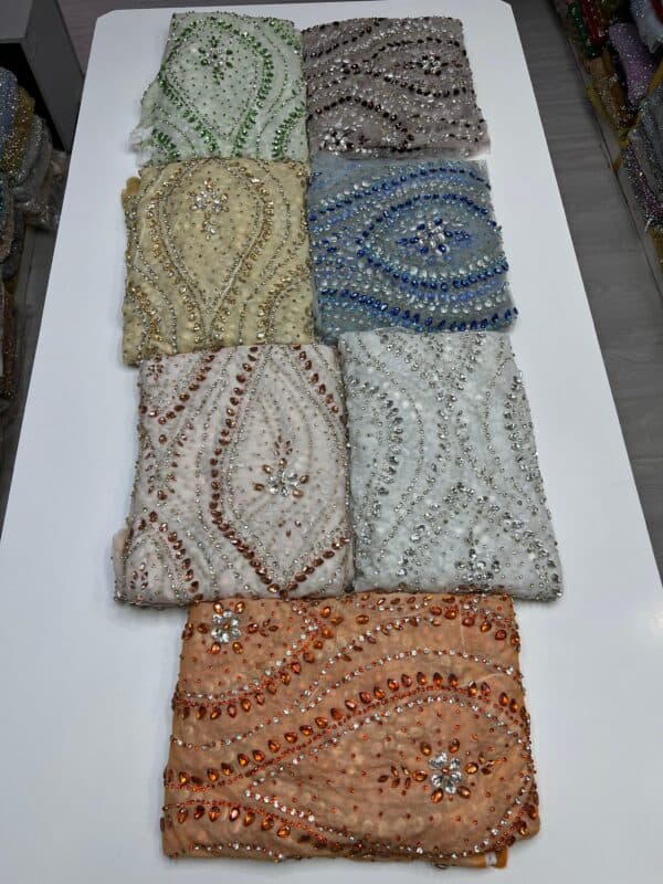 Luxury Embellished Lace Fabric –Embellished Fabric Collection FSL-LEF-FEB-302(4 yards) - Image 5