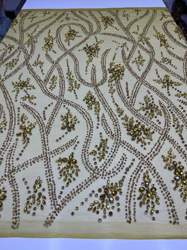 Luxury Embellished Lace Fabric –Embellished Fabric Collection FSL-LEF-FEB-305(4 yards) - Image 5