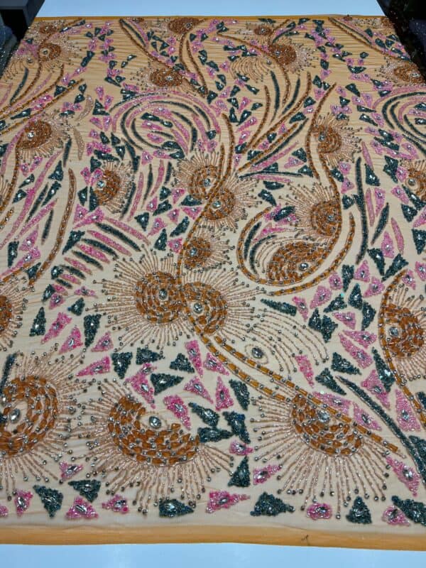 Luxury Embellished Lace Fabric –Embellished Fabric Collection FSL-LEF-FEB-308(4 yards) - Image 5