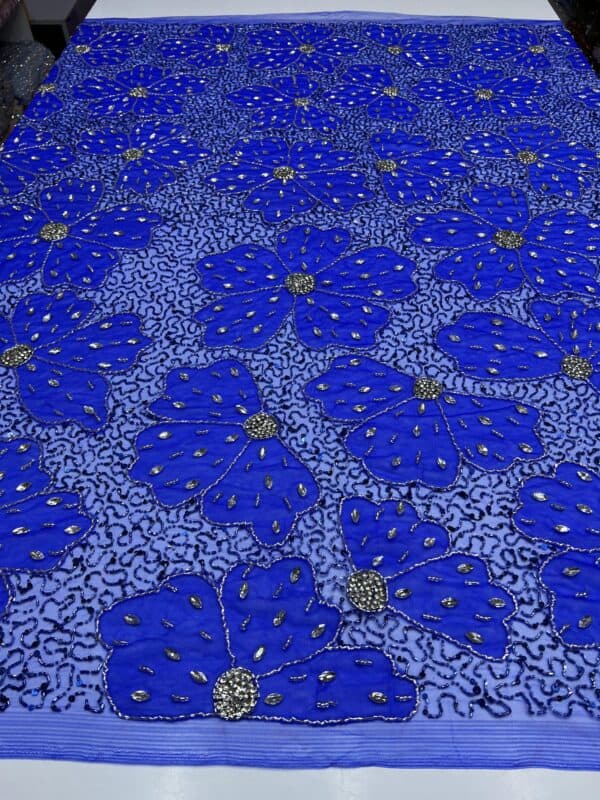Luxury Embellished Lace Fabric –Embellished Fabric Collection FSL-LEF-FEB-300(4 yards) - Image 5