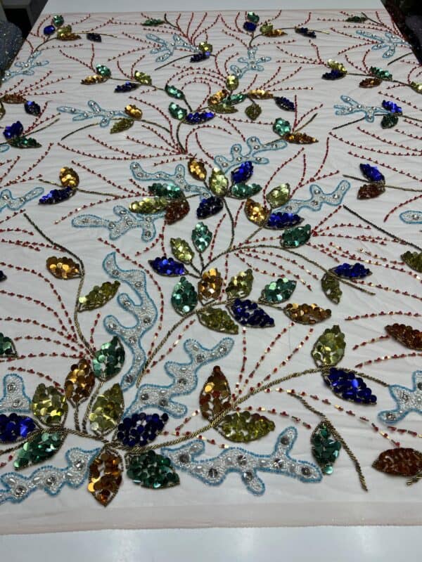 Luxury Embellished Lace Fabric –Embellished Fabric Collection FSL-LEF-FEB-310(4 yards) - Image 5