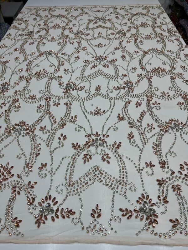 Luxury Embellished Lace Fabric –Embellished Fabric Collection FSL-LEF-FEB-303(4 yards) - Image 6
