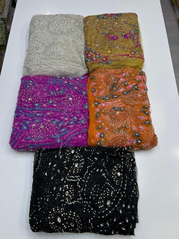Luxury Embellished Lace Fabric –Embellished Fabric Collection FSL-LEF-FEB-308(4 yards) - Image 6