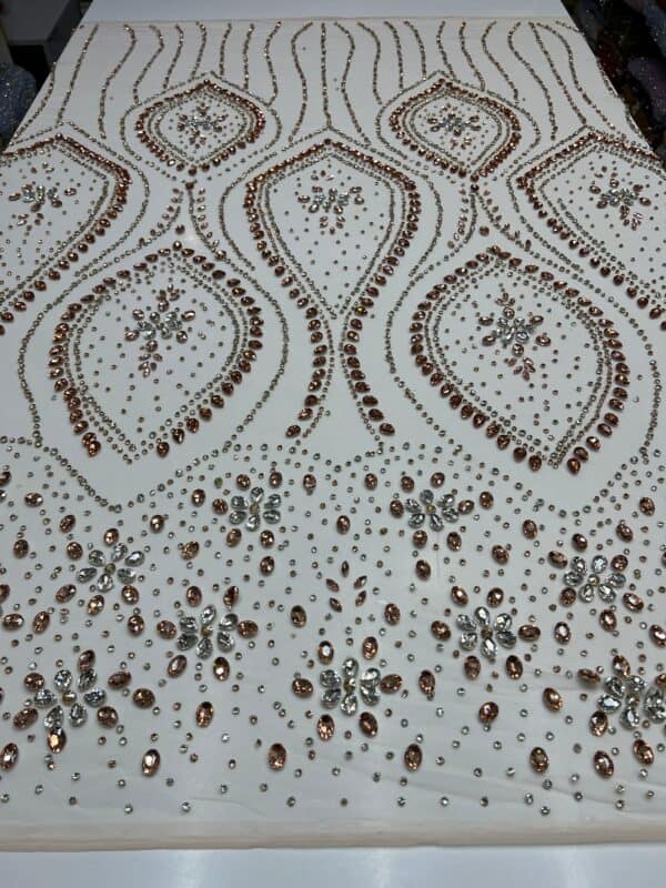 Luxury Embellished Lace Fabric –Embellished Fabric Collection FSL-LEF-FEB-302(4 yards) - Image 8