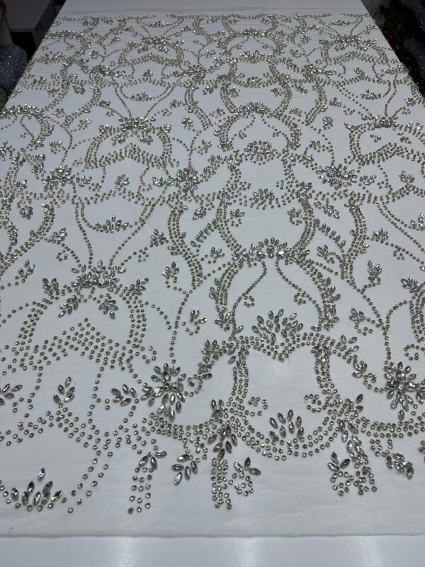 Luxury Embellished Lace Fabric –Embellished Fabric Collection FSL-LEF-FEB-303(4 yards) - Image 8