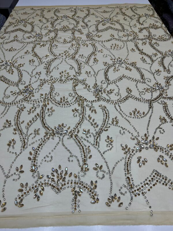 Luxury Embellished Lace Fabric –Embellished Fabric Collection FSL-LEF-FEB-303(4 yards) - Image 9