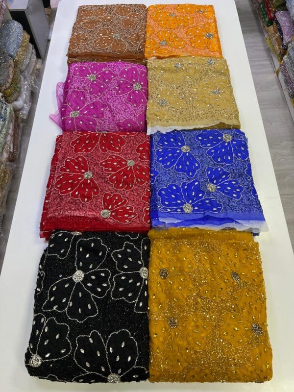 Luxury Embellished Lace Fabric –Embellished Fabric Collection FSL-LEF-FEB-300(4 yards) - Image 9