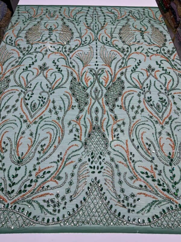 embellished mesh fabric