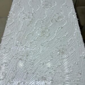 White Sequin Luxury Fabric