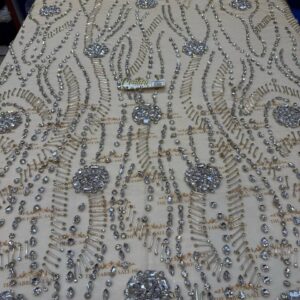 Hand-Embellished Crystal Fabric
