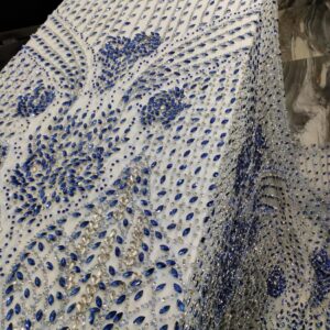 Royal Blue Crystal Lace